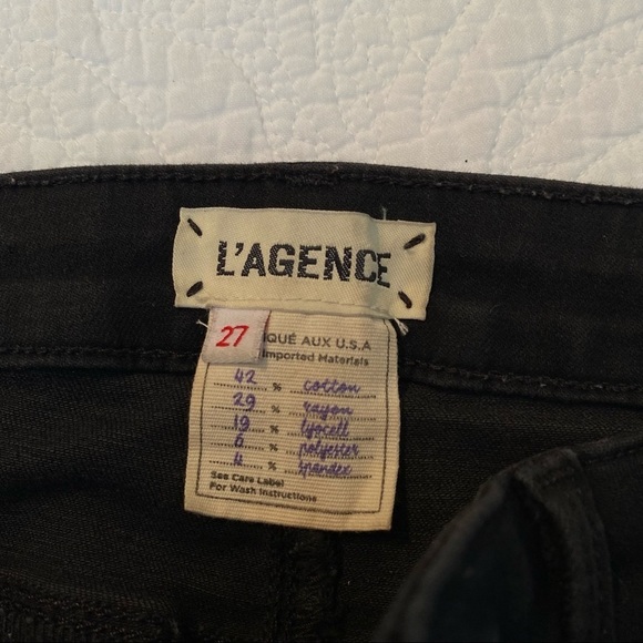 L’Agence Margot High Rise Skinny Distressed Black Jeans - 27 - Picture 5 of 14